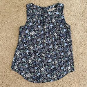 Loft Floral Pattern Blouse Tank Top Shirt
